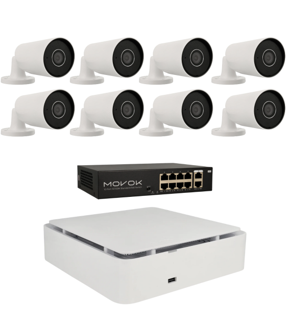 Kit de 8 cámaras IP bullet Ajax