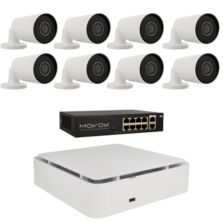 Kit de 8 cámaras IP bullet Ajax
