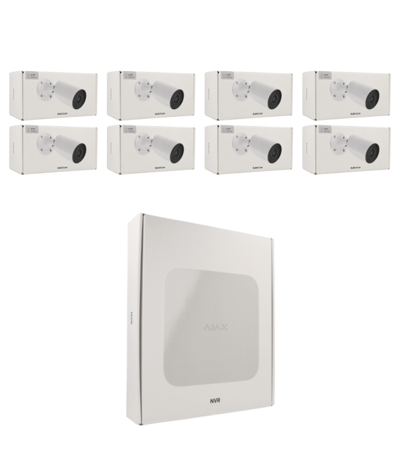 Kit de 8 cámaras IP bullet Ajax