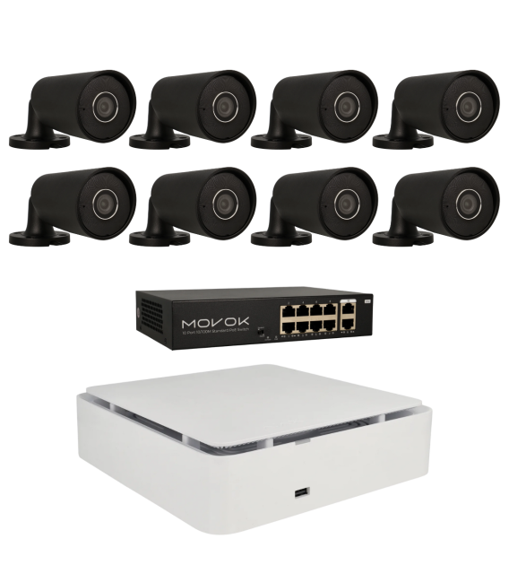 Kit de 8 cámaras IP bullet Ajax
