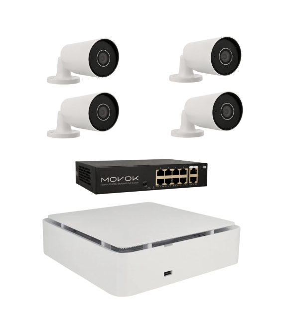 Kit de 4 cámaras IP bullet Ajax