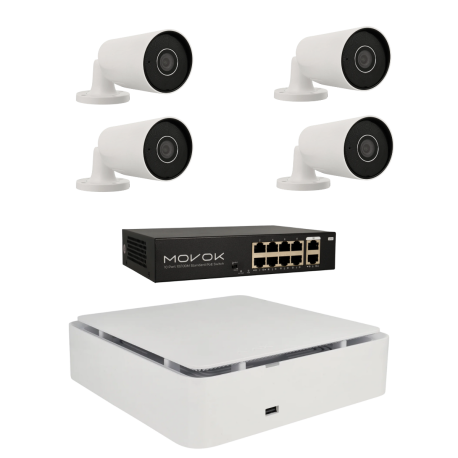 Kit de 4 cámaras IP bullet Ajax