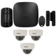 Kit de alarma Ajax negro y 3 c&aacute;maras IP Hikvision