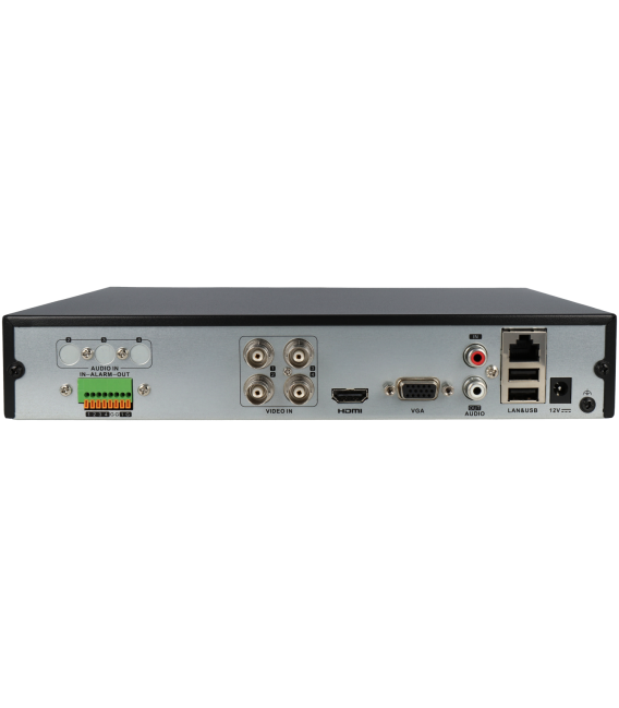 Grabador 5 en 1 (hd-cvi, hd-tvi, ahd, analógico y ip) HIKVISION de 4 canales y 4 mpx de resolución máxima